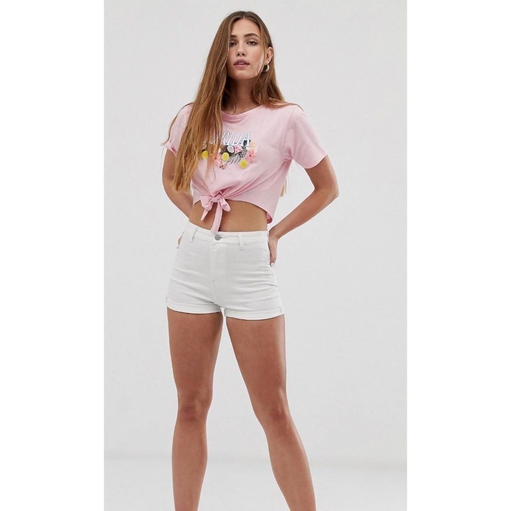 Pink Florida Tshirt with Tie Front